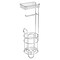 mDesign Steel Free Standing Toilet Paper Holder Stand and Dispenser